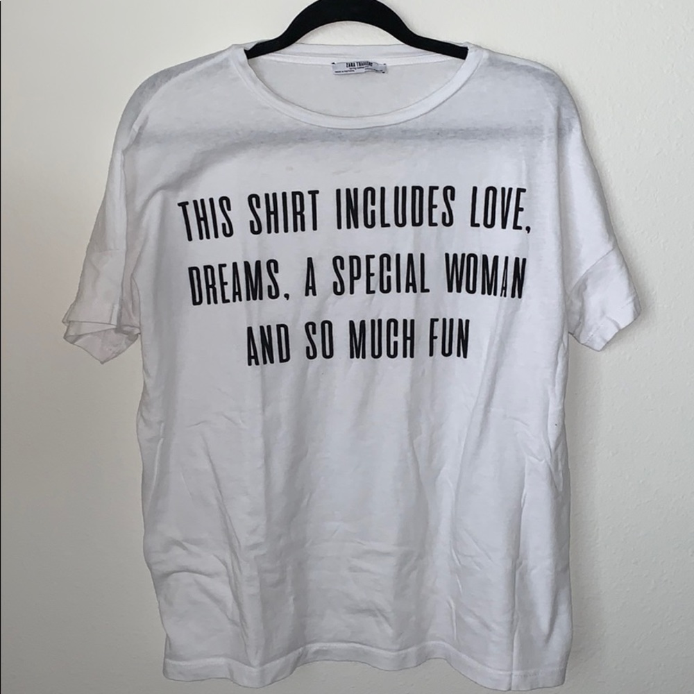 Zara white graphic tee